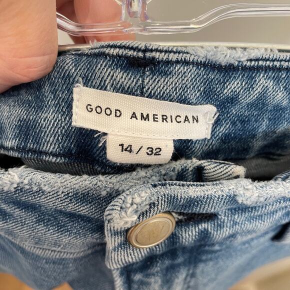 Good‎ American Jeans Good Curve Straight Natural Fray Hem High Rise 14 - Picture 4 of 8
